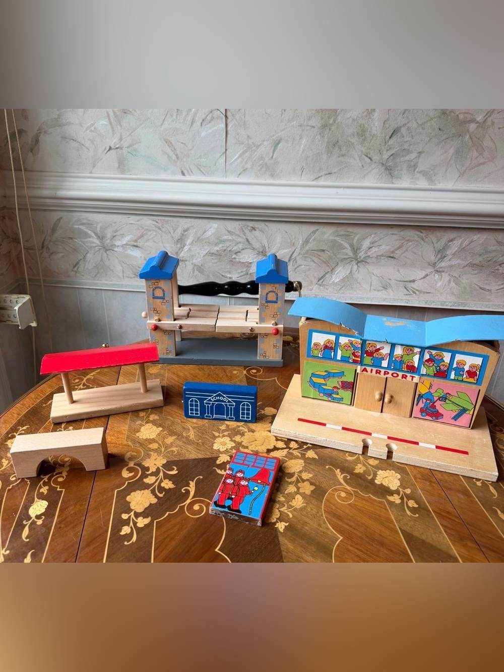 Vintage Wooden Train Accessories and Structures
Airport Bridge School